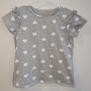 Vigoss Girls Heart Shirt with Frilly Shoulder Trim.  Size L (12-14)